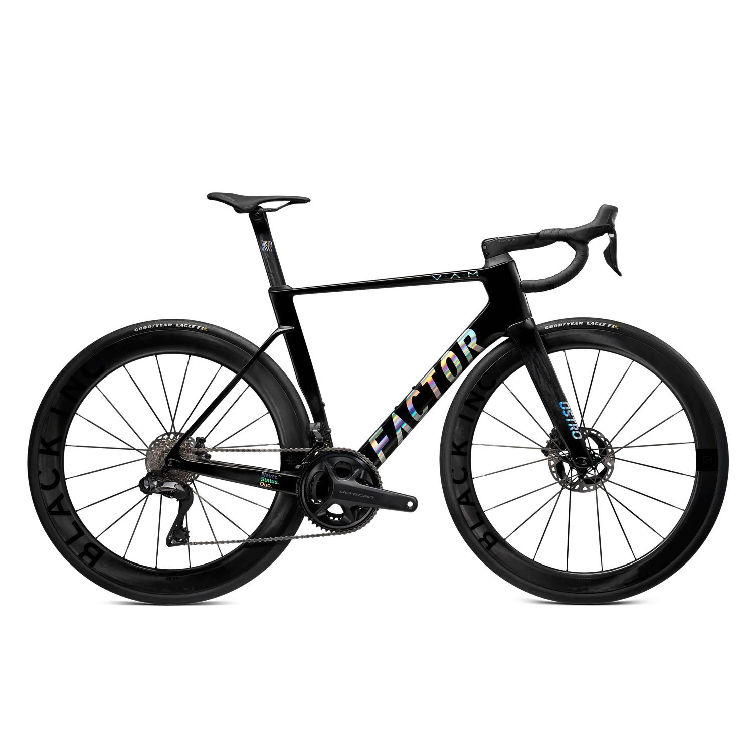 FACTOR OSTRO VAM Road Bike Shimano Ultegra DI2 Black Inc Wheels - Gloss Black Chrome