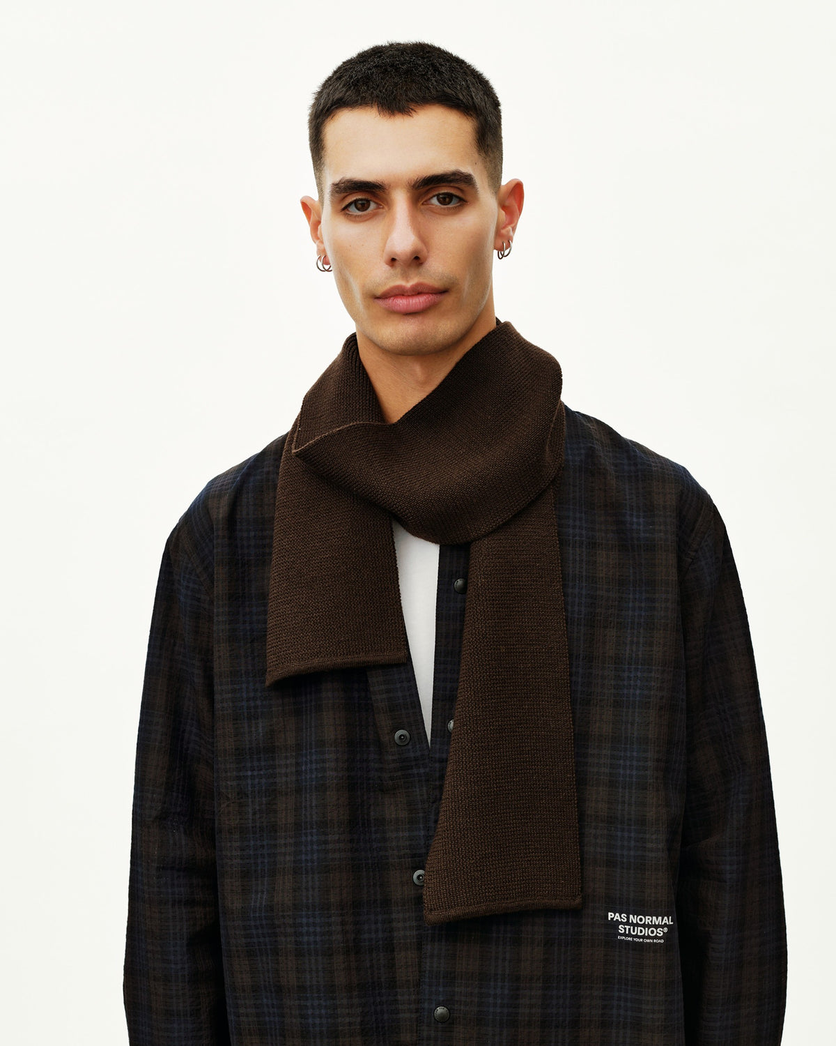 PAS NORMAL STUDIOS Off-Race Wool Knit Scarf - Light Brown