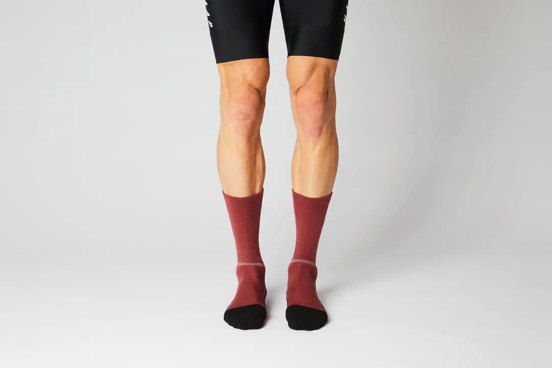 FINGERSCROSSED Socks Merino - Burgundy-Winter Cycling Socks-