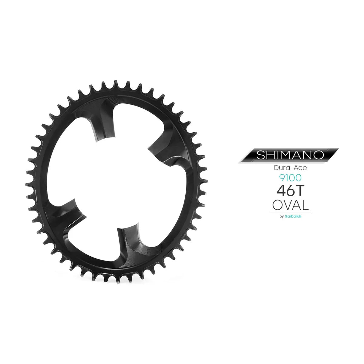 GARBARUK Chainring for Shimano Dura-Ace 9100, Oval - Black