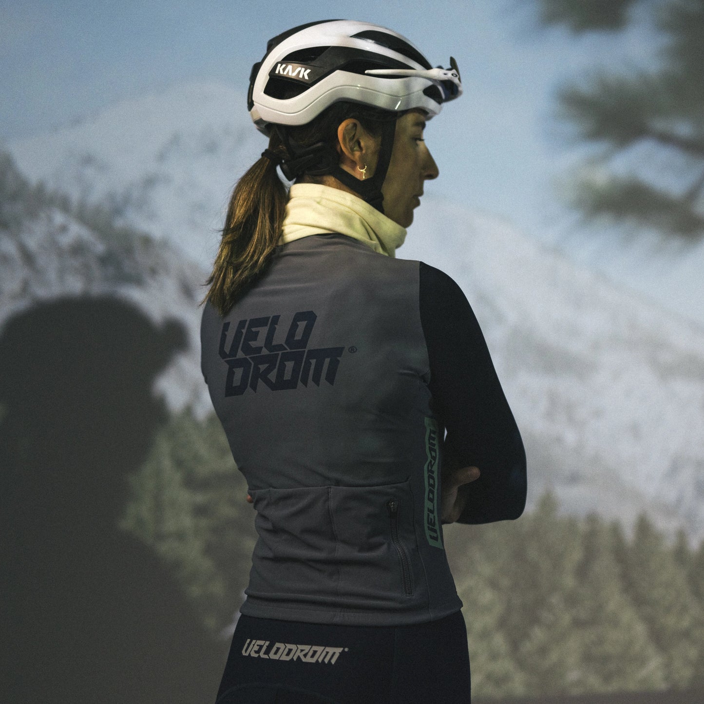 VELODROM RaceDay Thermal Langarmtrikot - Medium Grey/Navy Dual Sleeves