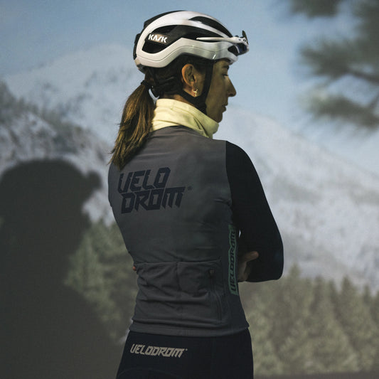 VELODROM RaceDay Thermal Maillot Ciclismo Manga Larga - Medium Grey/Navy Dual Sleeves