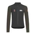 VELODROM RaceDay Thermal Long Sleeve Jersey - Dark Grey/Light Brown Dual Sleeves