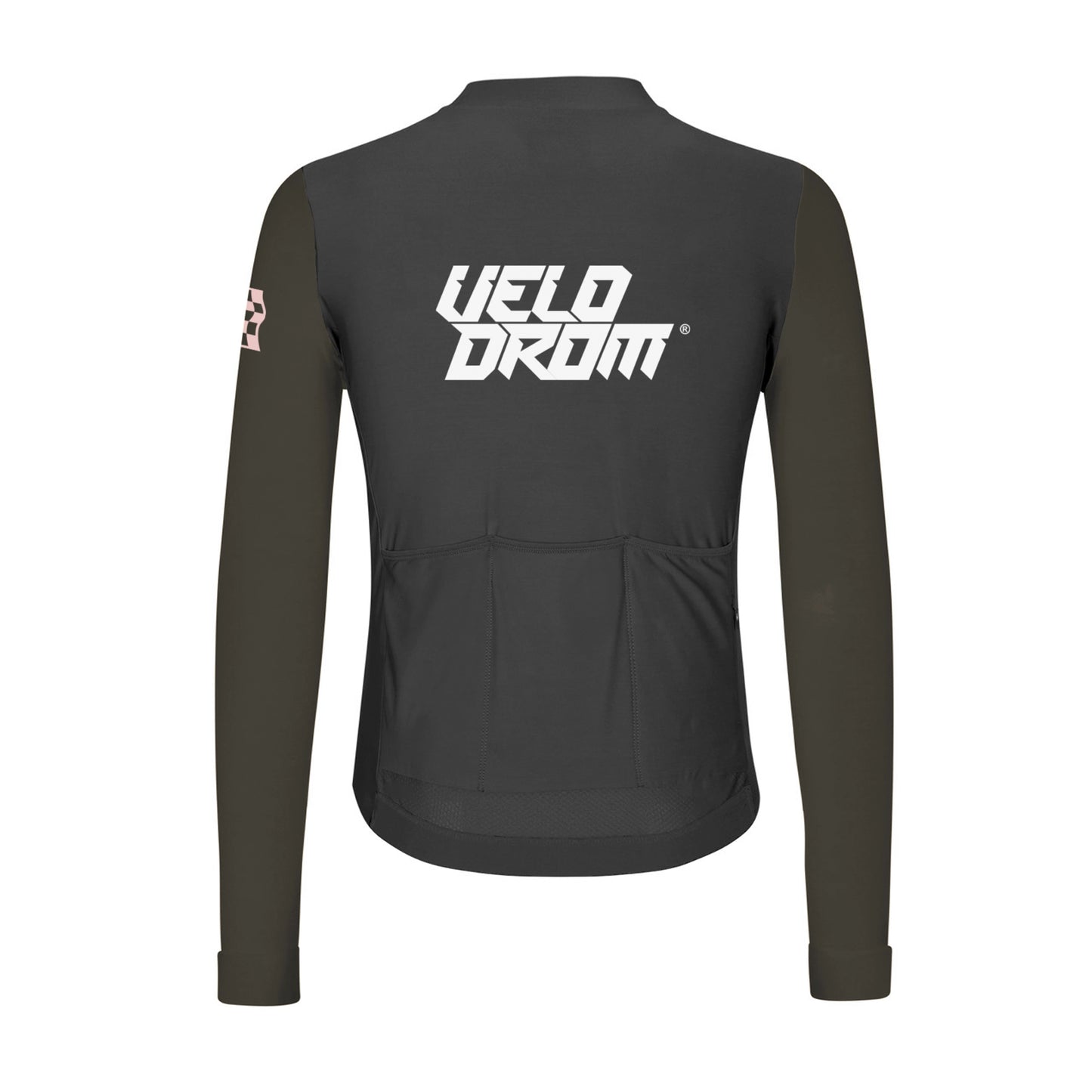 VELODROM RaceDay Thermal Langarmtrikot - Dark Grey/Light Brown Dual Sleeves