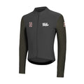 VELODROM RaceDay Thermal Long Sleeve Jersey - Dark Grey/Light Brown Dual Sleeves