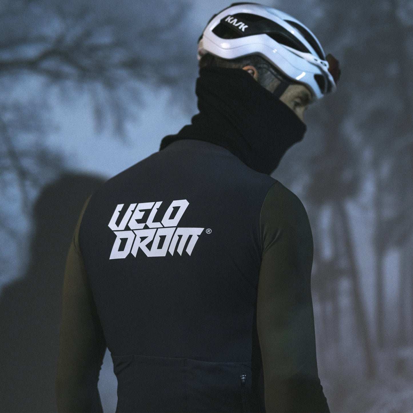 VELODROM RaceDay Thermal Langarmtrikot - Dark Grey/Light Brown Dual Sleeves