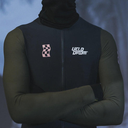 VELODROM RaceDay Thermal Maillot Ciclismo Manga Larga - Dark Grey/Light Brown Dual Sleeves