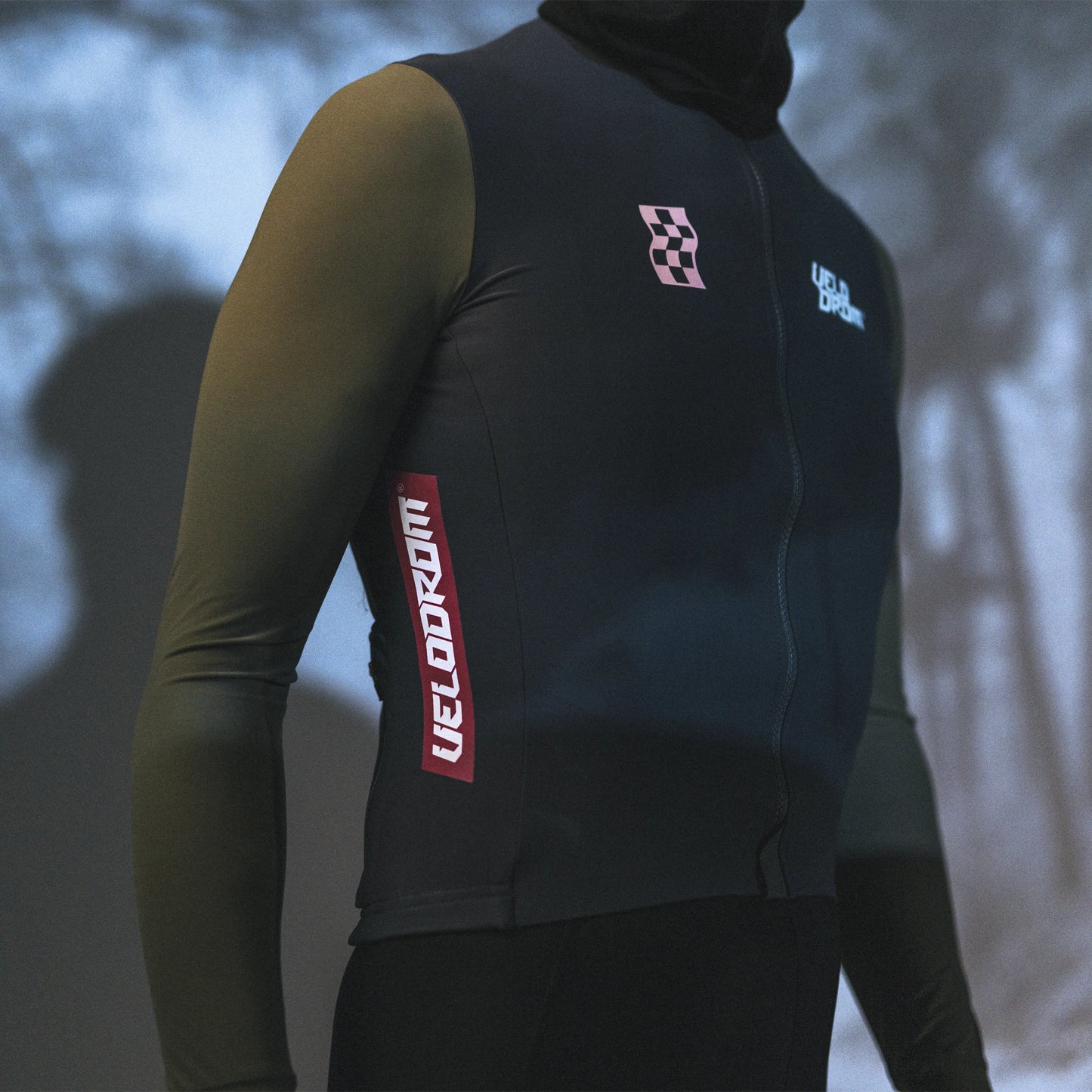 VELODROM RaceDay Thermal Langarmtrikot - Dark Grey/Light Brown Dual Sleeves