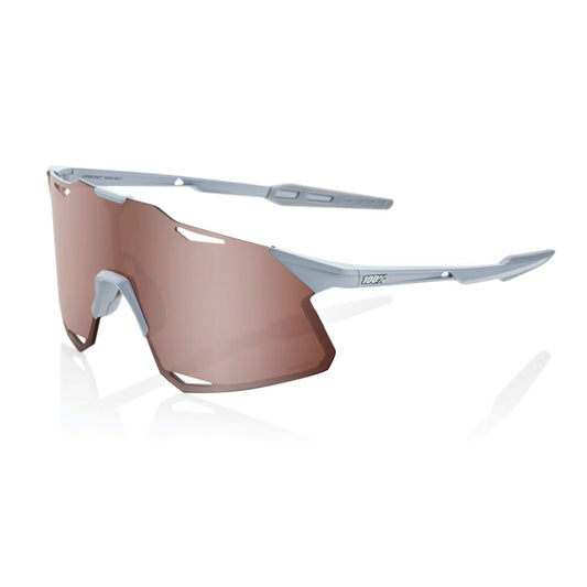 RIDE 100% Hypercraft Sunglasses - Matte Stone Grey / HiPER Crimson Silver Mirror Lens