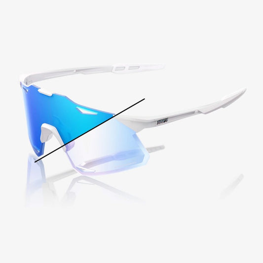 RIDE 100% Hypercraft Sunglasses - Bastille Pearl Blanc Glitter / Blue Mirror Photochromic Lens