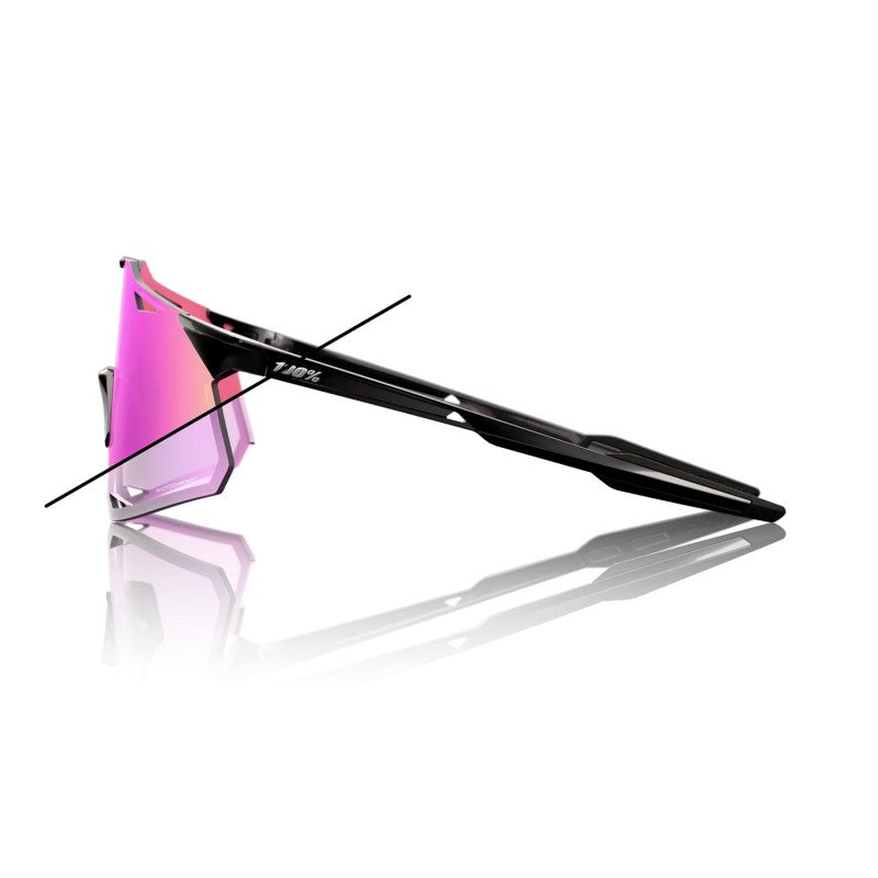 RIDE 100% Hypercraft Sunglasses - Gloss Schwarz / Purple Flash Mirror Photochromic Lens