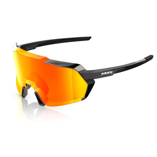 RIDE 100% Korbin Sunglasses - Gloss Metallic Noir / HiPER Red Multilayer Mirror Lens