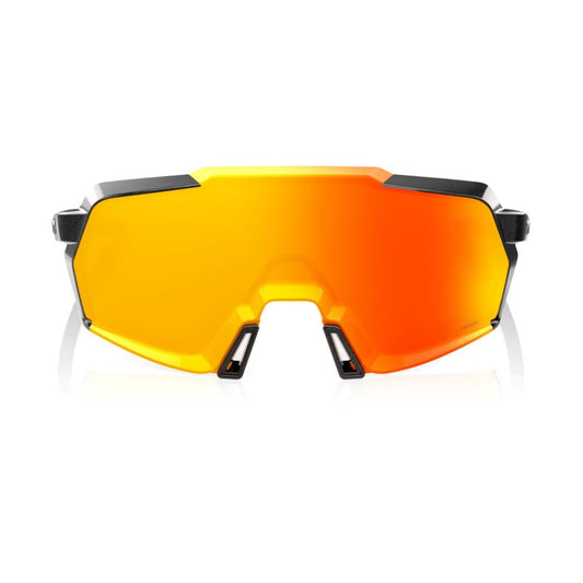 RIDE 100% Korbin Sunglasses - Gloss Metallic Noir / HiPER Red Multilayer Mirror Lens