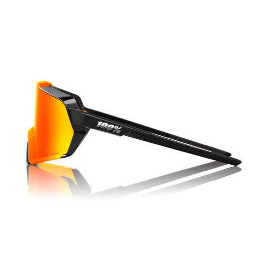 RIDE 100% Korbin Sunglasses - Gloss Metallic Noir / HiPER Red Multilayer Mirror Lens