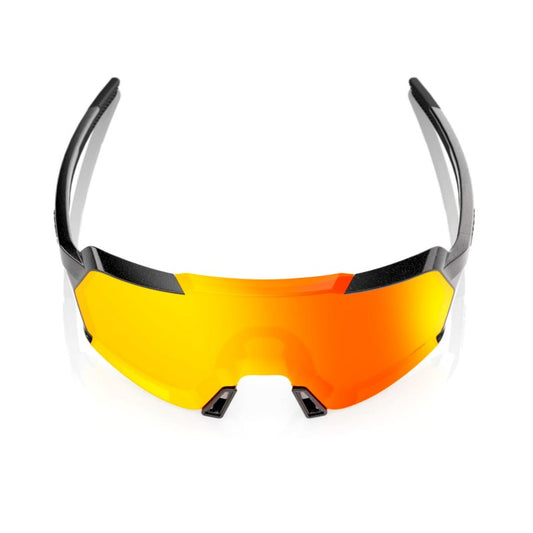 RIDE 100% Korbin Sunglasses - Gloss Metallic Noir / HiPER Red Multilayer Mirror Lens
