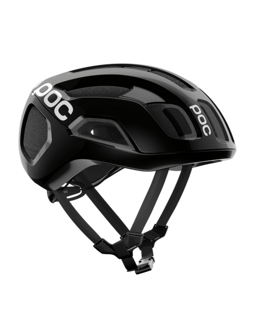 POC Ventral Air Mips - Uranium Sort Matt/Hydrogen Hvid With Logo