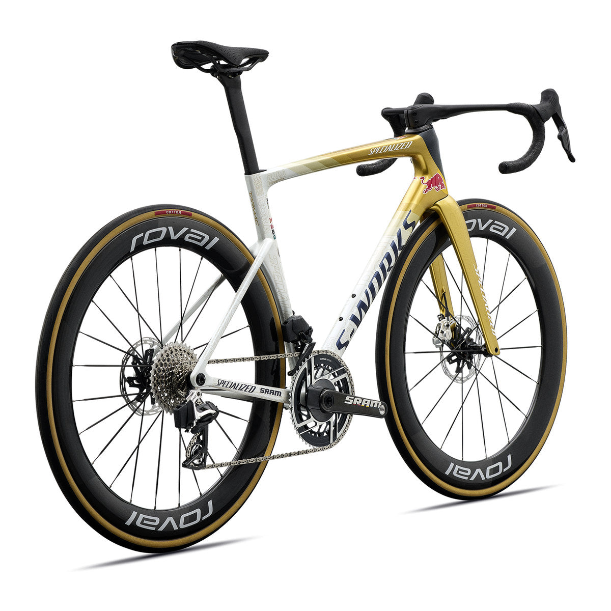 SPECIALIZED S-WORKS TARMAC SL9 LTD REMCO EVENEPOEL ROAD BIKE - GLOSS METALLIC WHITE SILVER / GOLD PEARL / DEEP BLUE