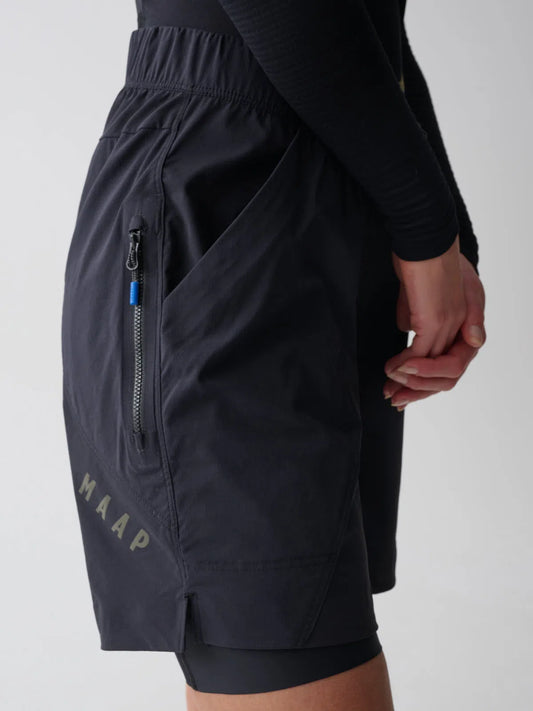 MAAP Alt Road Women Overshort - Black-Women Bib Shorts-