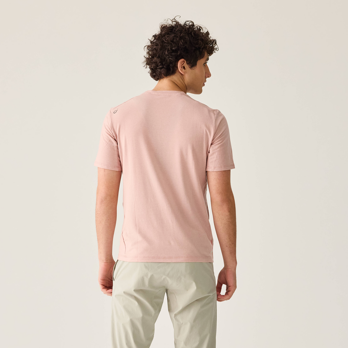 VELOCIO Hombres's Merino Ride Tee - Misty Rose