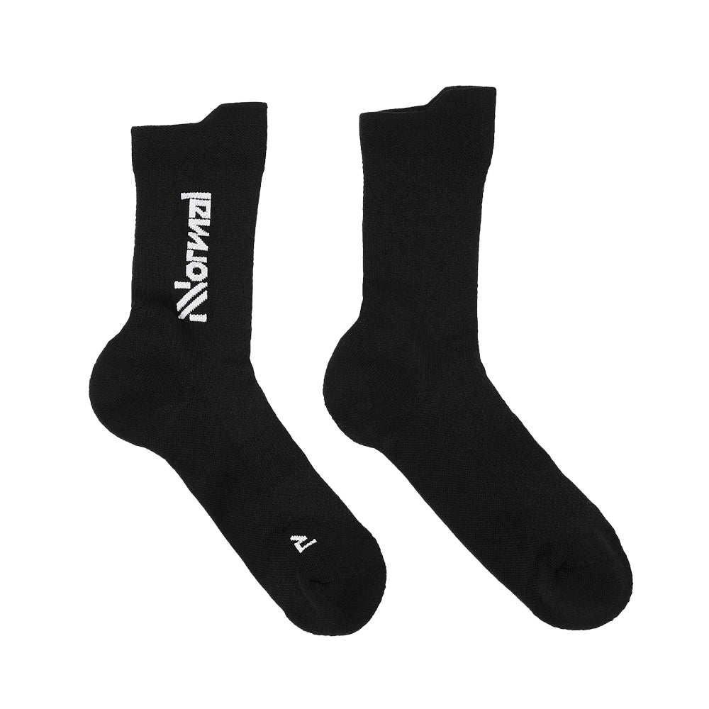 NNORMAL Running Merino Socks - Black-Casual Socks-8445788004635