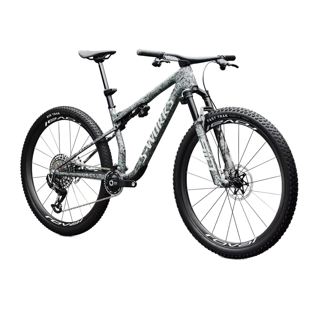 SPECIALIZED S-Works Epic 9 Complete MTB - Gloss Metallic Obsidian Multi Color Dry Impasto/ Metallic White Silver