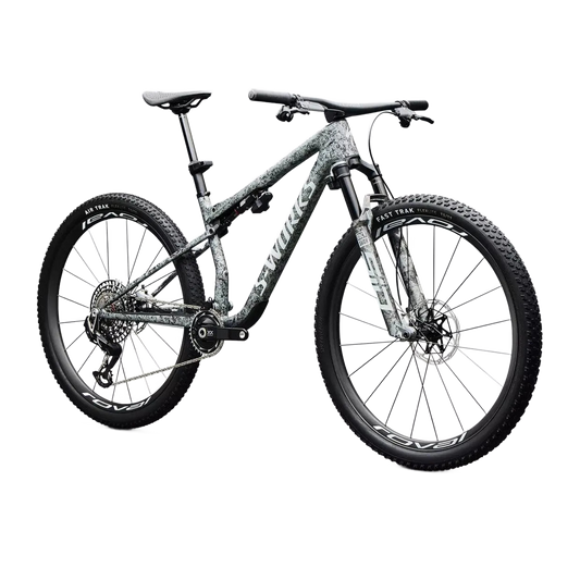 SPECIALIZED S-Works Epic 9 Complete MTB - Gloss Metallic Obsidian Multi Color Dry Impasto/ Metallic White Silver