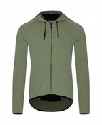 CAFE DU CYCLISTE Solenne Gravel Hoodie - Gunmetal Green-Long Sleeve Jerseys-