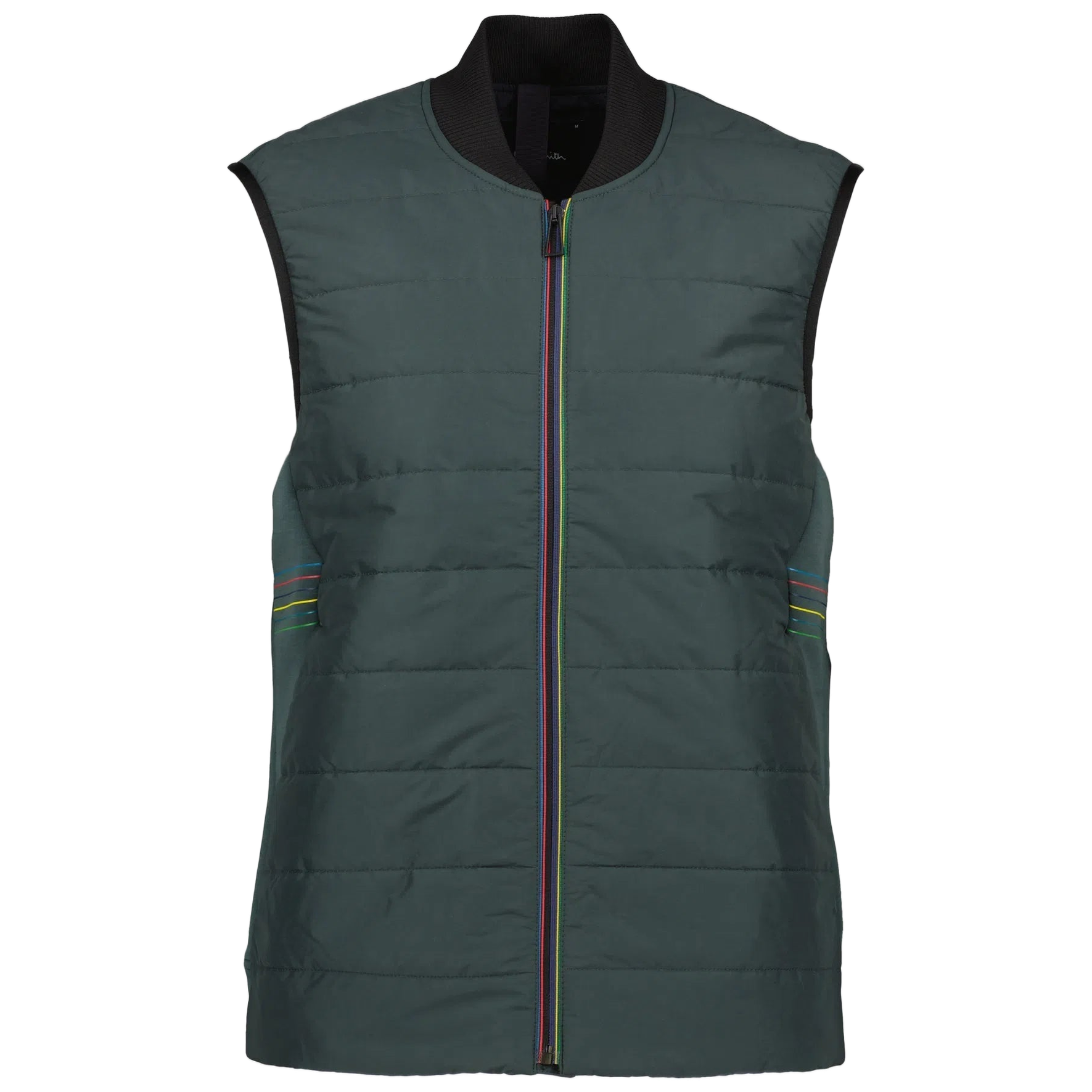 PAUL SMITH Mixed Media Gilet - Bottle Green-Casual Jackets-54788230