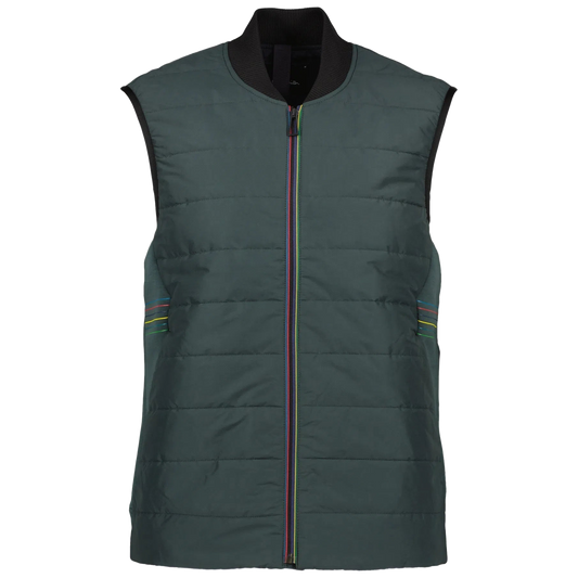 PAUL SMITH Mixed Media Gilet - Bottle Green-Casual Jackets-54788230