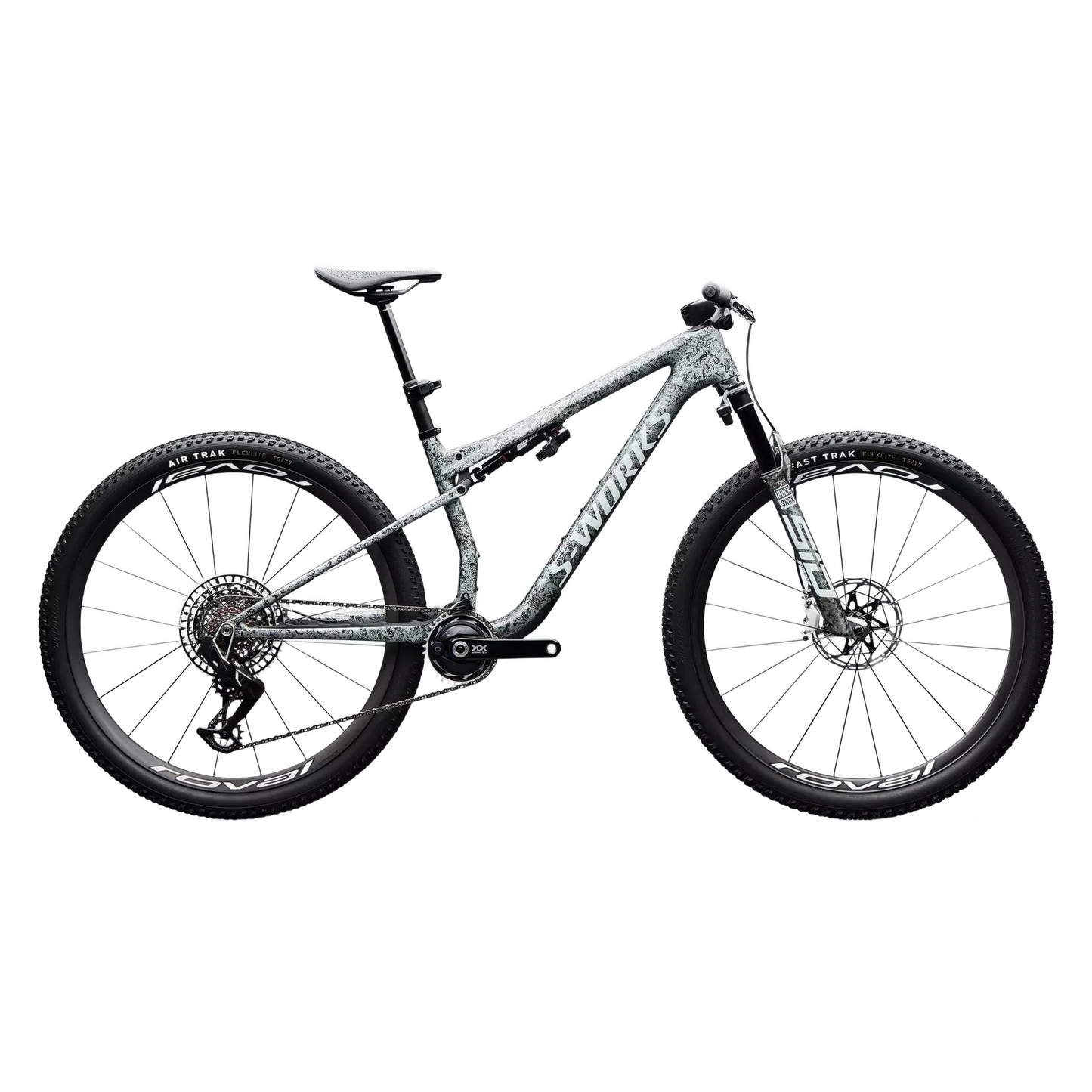 SPECIALIZED S-Works Epic 9 Complete MTB - Gloss Metallic Obsidian Multi Color Dry Impasto/ Metallic White Silver