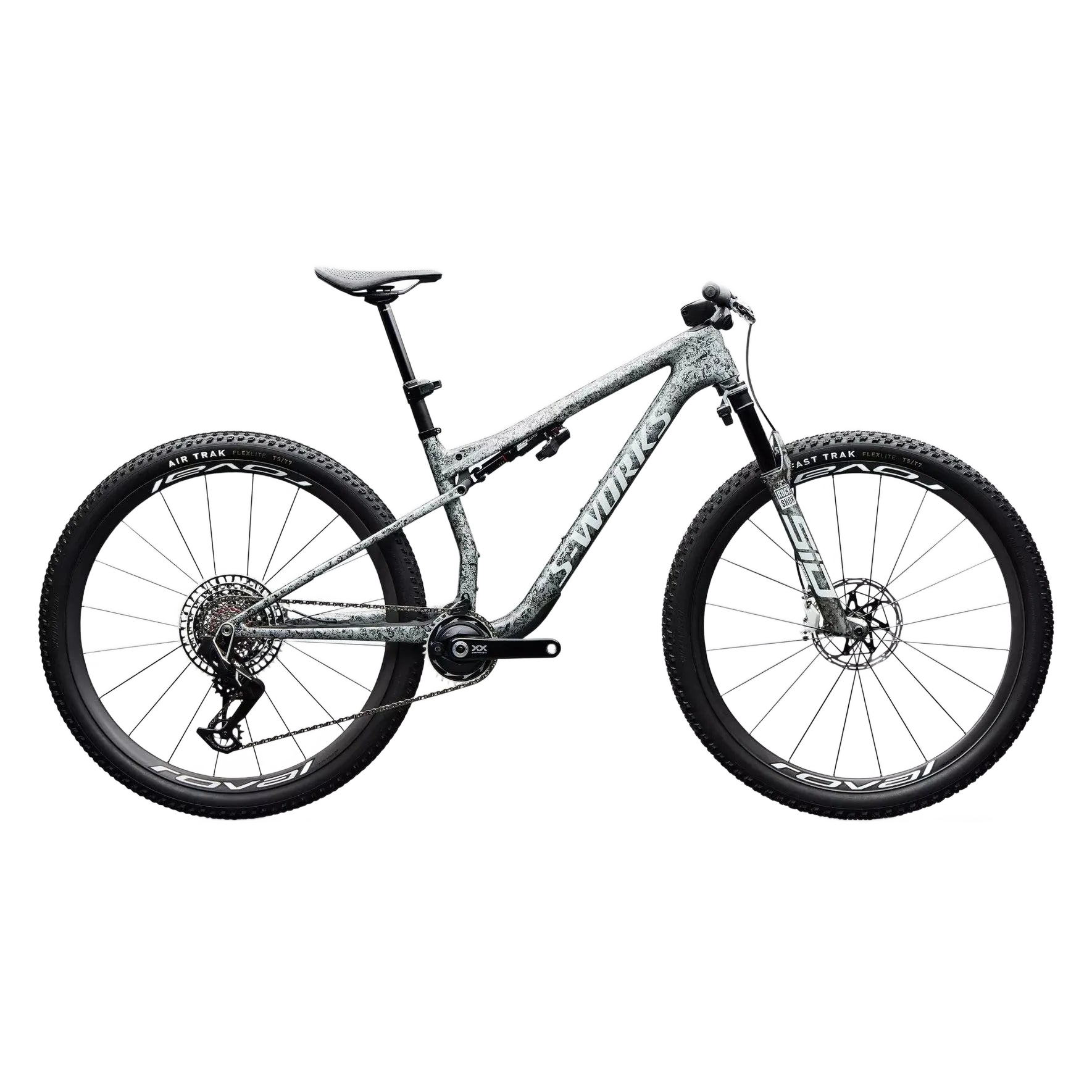 SPECIALIZED S-Works Epic 9 Complete MTB - Gloss Metallic Obsidian Multi Color Dry Impasto/ Metallic White Silver