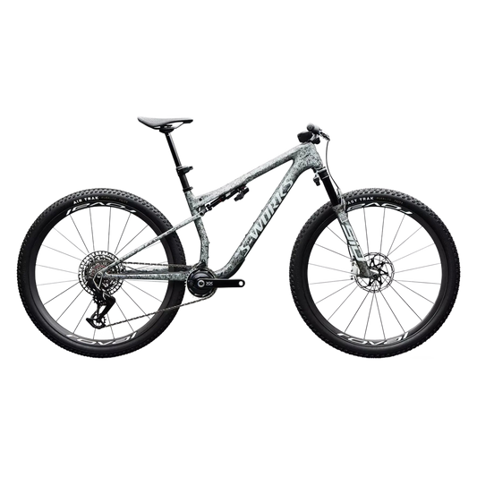 SPECIALIZED S-Works Epic 9 Complete MTB - Gloss Metallic Obsidian Multi Color Dry Impasto/ Metallic White Silver