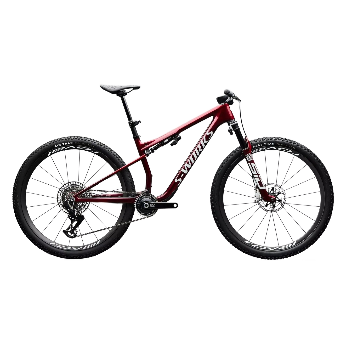 SPECIALIZED S-Works Epic 9 Complete MTB - Gloss Red Tint Over Red Reflex Pearl Edge Fade / Metallic White Silver
