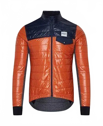 CAFE DU CYCLISTE Albertine Thermal Jacket - Orange/Navy-Jackets-