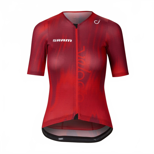 VELOCIO SRAM LUXE Women's Ultralight Mesh Jersey - Red Stroke