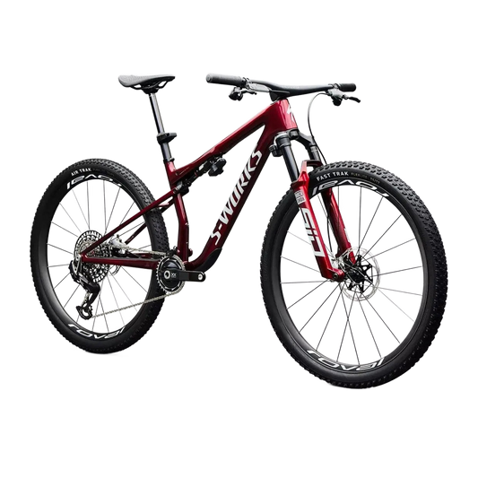 SPECIALIZED S-Works Epic 9 Complete MTB - Gloss Red Tint Over Red Reflex Pearl Edge Fade / Metallic White Silver