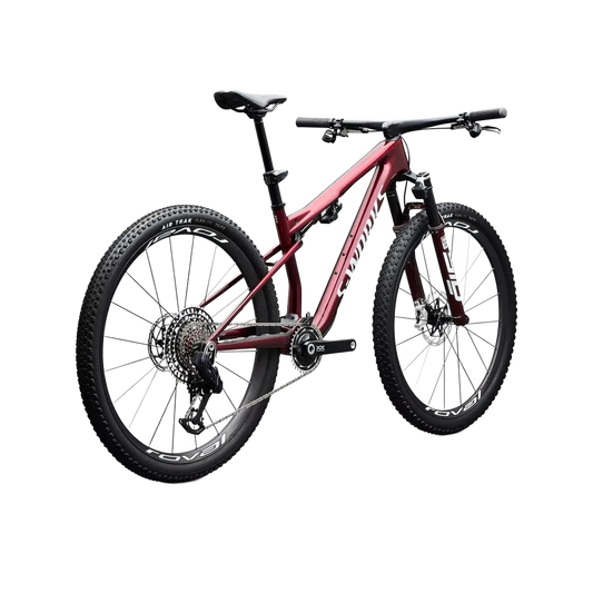 SPECIALIZED S-Works Epic 9 Complete MTB - Gloss Red Tint Over Red Reflex Pearl Edge Fade / Metallic White Silver