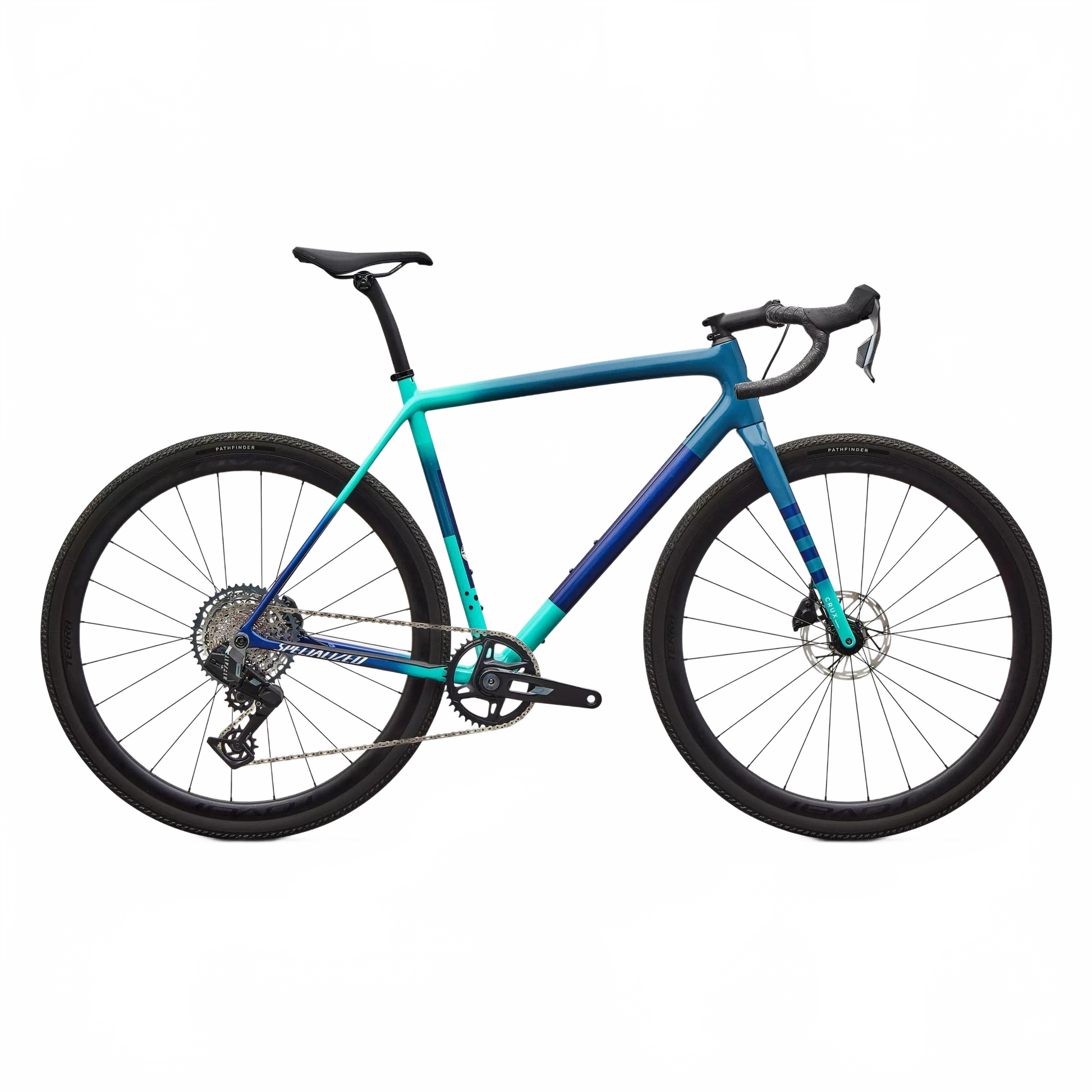 gravel bike grey Specialized Crux Expert 2026 Gravel Bike SRAM Rival AXS E1 XPLR - Grey Blue/lagoon Blue/dune White/majesty Blue