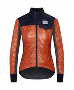 CAFE DU CYCLISTE Albertine Women Thermal Jacket - Orange/Navy-Jackets-3700955356456