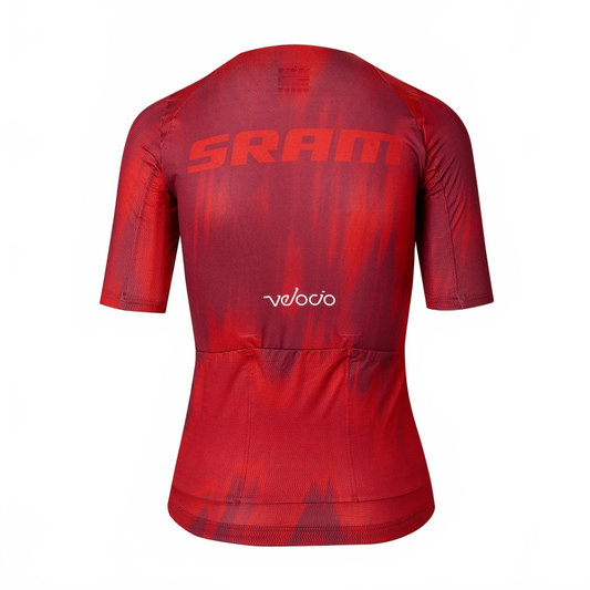 VELOCIO SRAM LUXE Women's Ultralight Mesh Jersey - Red Stroke