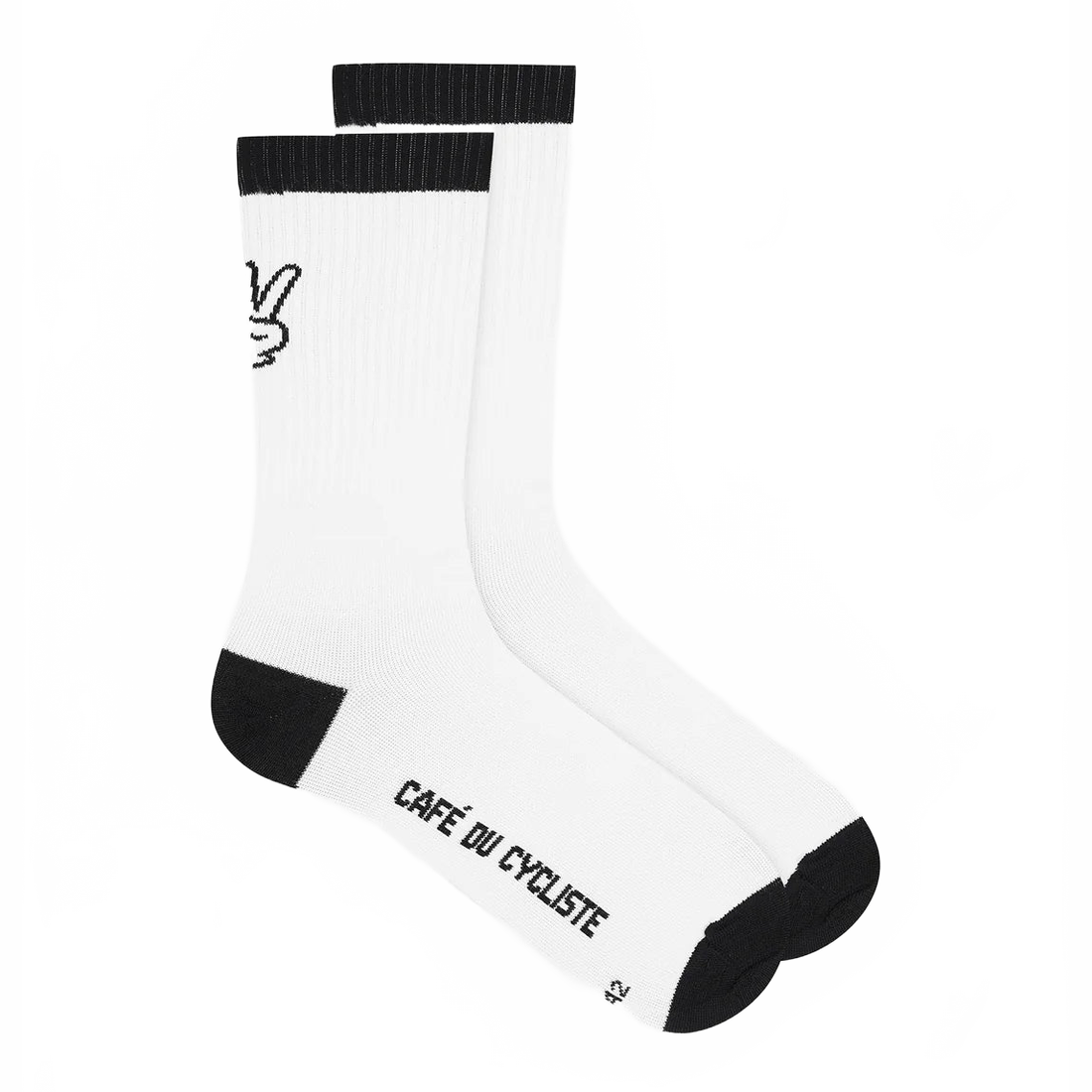 CAFE DU CYCLISTE Motto Cycling Socks - Black/White