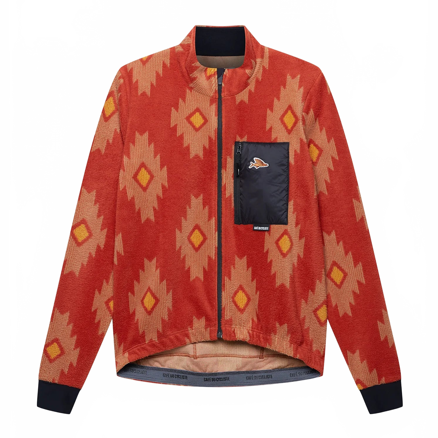 CAFE DU CYCLISTE Solange Fleece LS Jersey - Clay/Sandstone