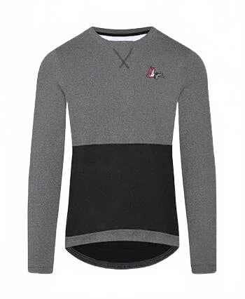 CAFE DU CYCLISTE Angele Long Sleeve Jersey - Grey Black-Long Sleeve Jerseys-