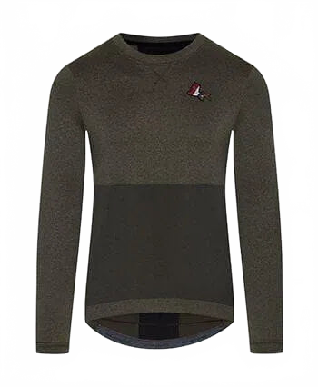 CAFE DU CYCLISTE Angele Long Sleeve Jersey - Gunmetal Green-Long Sleeve Jerseys-