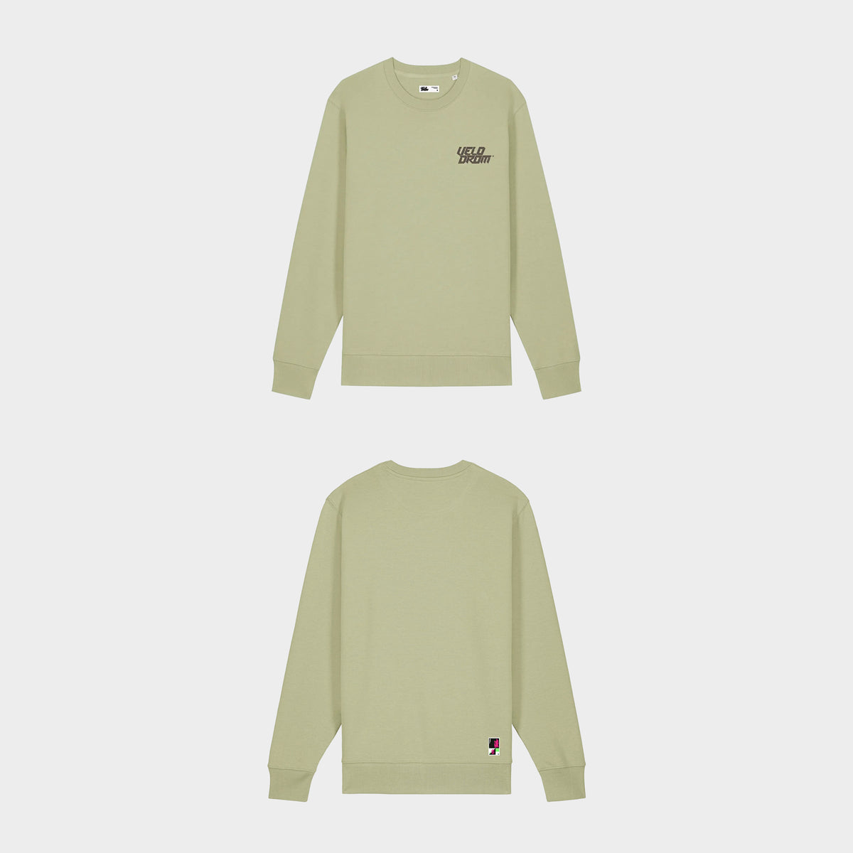 VELODROM Casual Embroided Logo Felpa - Pale Green / Off Pale Green