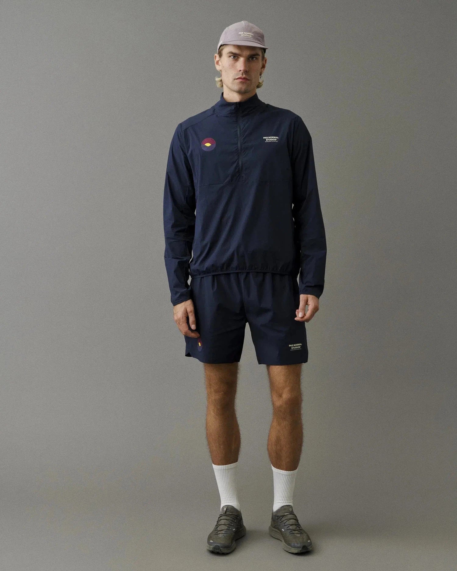 PAS NORMAL STUDIOS Balance Half Zip Jacket - Navy | Velodrom PAS NORMAL STUDIOS Balance Half Zip Jacket - Navy | Velodrom