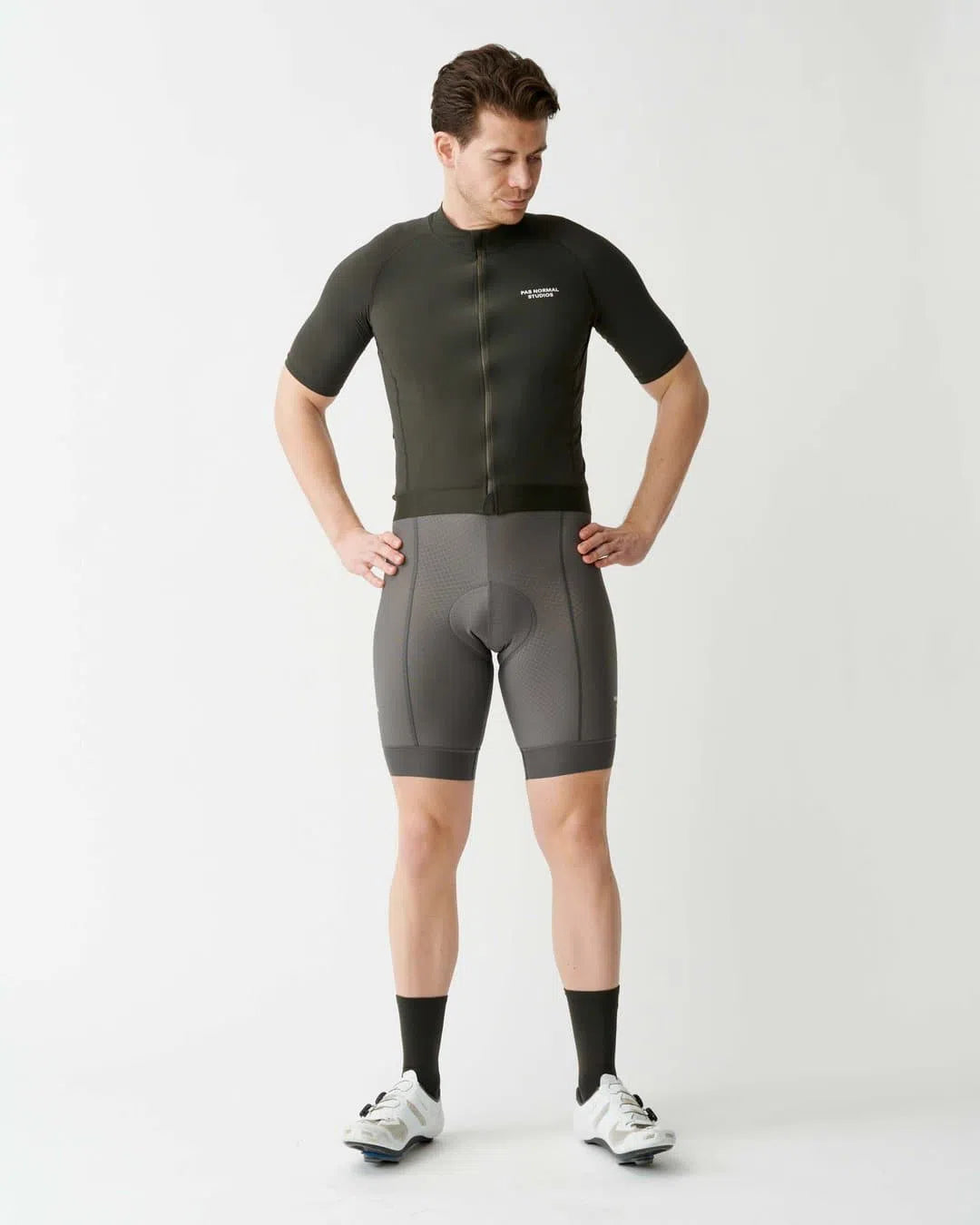 PAS NORMAL STUDIOS Essential Bib Shorts - Dark Grey – Velodrom CC PAS NORMAL STUDIOS Essential Bib Shorts - Dark Grey – Velodrom CC