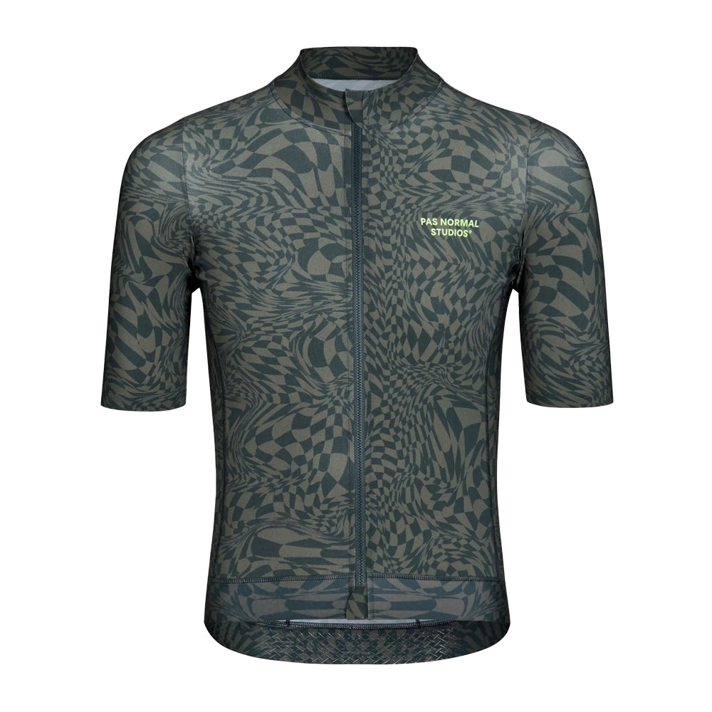 PAS NORMAL STUDIOS Essential Jersey - Check Olive Green | Velodrom