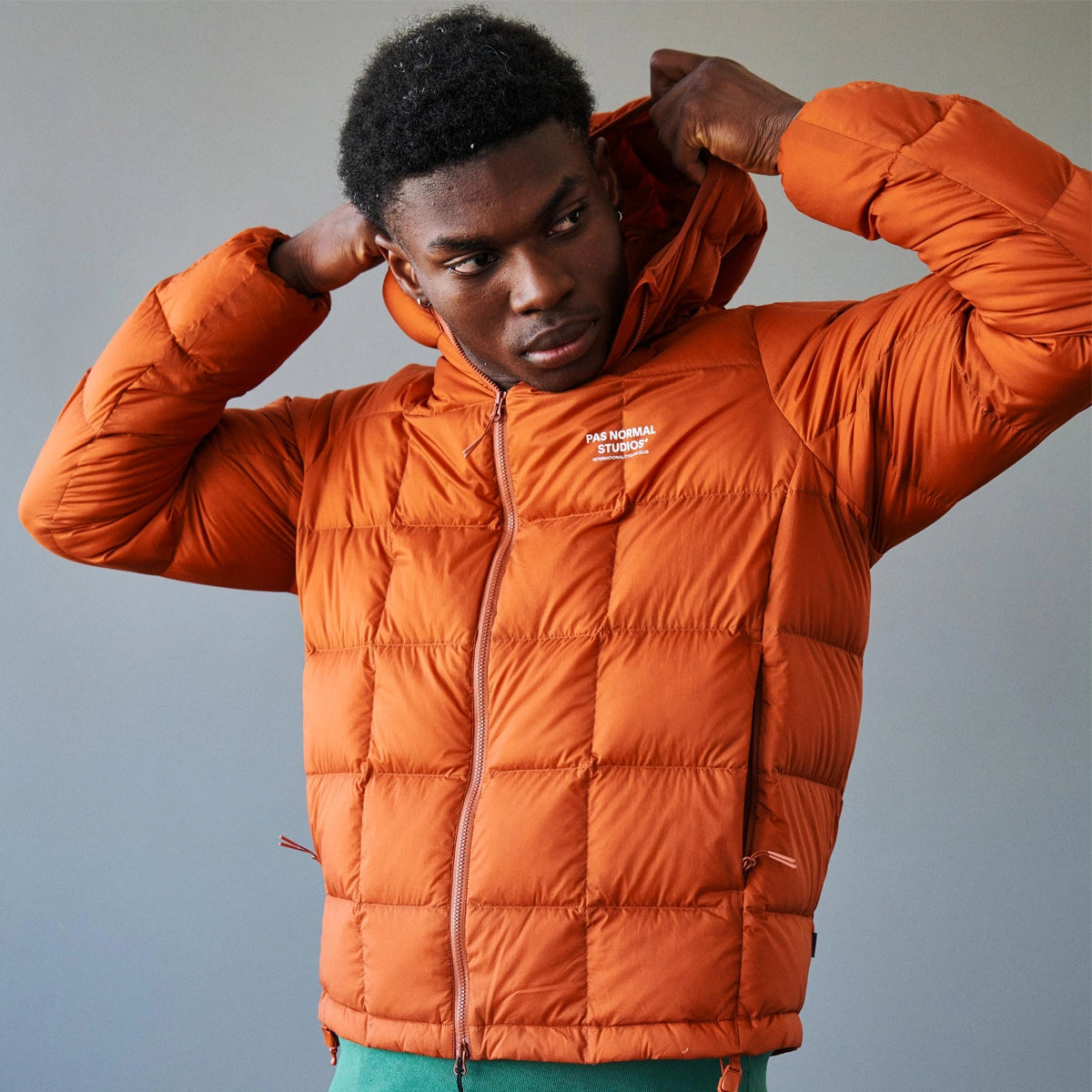 PAS NORMAL STUDIOS Off Race Down Jacket - Copper Orange | Velodrom PAS NORMAL STUDIOS Off Race Down Jacket - Copper Orange | Velodrom