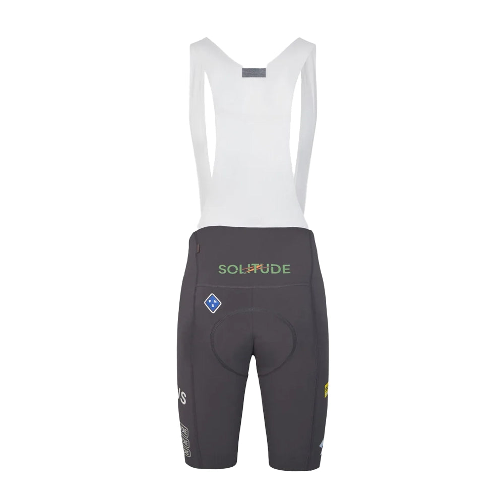 PAS NORMAL STUDIOS Solitude Logo Bib Shorts SS23 - Dark Grey PAS NORMAL STUDIOS Solitude Logo Bib Shorts SS23 - Dark Grey
